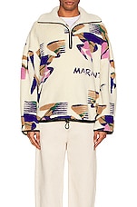 Isabel Marant Marlo Fleece Jacket in Ecru, view 3, click to view large image.