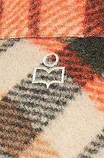 Isabel Marant Kervon Overshirt in Ecru & Orange, view 3, click to view large image.