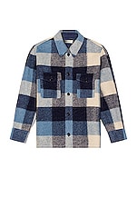 Isabel Marant Kervon Shirt Jacket in Blue, view 1, click to view large image.