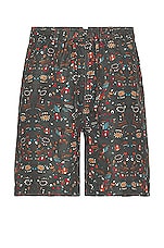 Isabel Marant Hydra Swim Shorts in Black & Orange, view 1, click to view large image.
