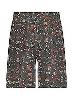 Isabel Marant Hydra Swim Shorts in Black & Orange, view 2, click to view large image.