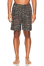 Isabel Marant Hydra Swim Shorts in Black & Orange, view 3, click to view large image.