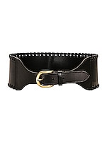 Isabel Marant Woma Braided Leather Belt in Black, view 1, click to view large image.