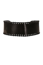 Isabel Marant Woma Braided Leather Belt in Black, view 2, click to view large image.