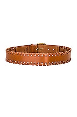 Isabel Marant Zaf Braided Leather Belt in Natural, view 2, click to view large image.