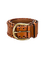 Isabel Marant Zaf Braided Leather Belt in Natural, view 3, click to view large image.