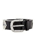 Isabel Marant Tehora Belt in Black & Silver, view 3, click to view large image.