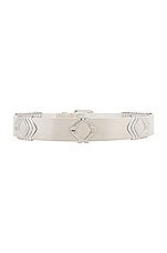 Isabel Marant Tehora Belt in Chalk & Silver, view 2, click to view large image.