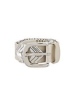 Isabel Marant Tehora Belt in Chalk & Silver, view 3, click to view large image.