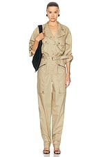 Isabel Marant Jocelyne Jumpsuit in Khaki, view 1, click to view large image.