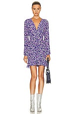 Isabel Marant Lara Mini Dress in Blue, view 1, click to view large image.
