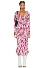 Isabel Marant Laly Fluid Jersey Dress in Fuchsia, view 1, click to view large image.