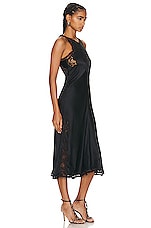 Isabel Marant Jadel Lingerie Satin Dress in Black, view 3, click to view large image.