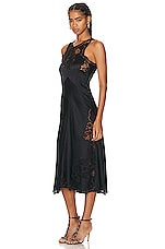 Isabel Marant Jadel Lingerie Satin Dress in Black, view 4, click to view large image.