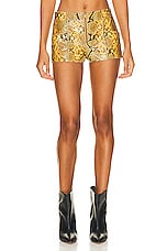 Isabel Marant Cadelia Python Effect Leather Short in Natural, view 1, click to view large image.