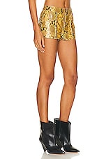 Isabel Marant Cadelia Python Effect Leather Short in Natural, view 2, click to view large image.