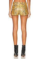 Isabel Marant Cadelia Python Effect Leather Short in Natural, view 3, click to view large image.