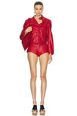 Isabel Marant Leslie Short in Scarlet Red, view 4, click to view large image.