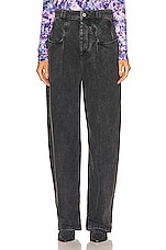 ISABEL MARANT スカレイ ハイウエスト ワイトレック トラウサ Isabel Marant VETEA ワイドレッグデニム? - Faded Black | FWRD