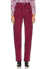 Isabel Marant Noemie Straight Leg in Burgundy, view 1, click to view large image.