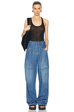 Isabel Marant Jolande Wide Leg in Blue, view 4, click to view large image.