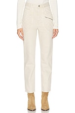 Isabel Marant Casandre Straight Leg in Ecru, view 1, click to view large image.