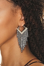 Isabel Marant Metal Jungle Earring in Black & Silver, view 2, click to view large image.