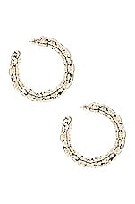 Isabel Marant Metallic Something Earring in Black & Silver, view 3, click to view large image.