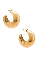 Isabel Marant Large Hoop Earrings in Dore, view 1, click to view large image.