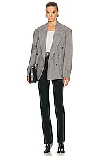 Isabel Marant Klero City Costard Blazer in Ecru & Black, view 5, click to view large image.
