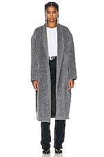 Isabel Marant Caliste Furry Coat in Grey, view 1, click to view large image.
