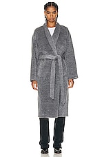 Isabel Marant Caliste Furry Coat in Grey, view 2, click to view large image.