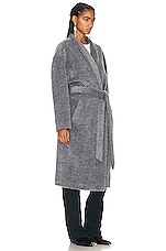Isabel Marant Caliste Furry Coat in Grey, view 3, click to view large image.