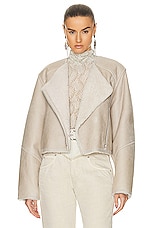 Isabel Marant Ostya Shearling Jacket in Ecru, view 2, click to view large image.