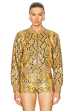 Isabel Marant Cerem Python Effect Leather Jacket in Natural, view 2, click to view large image.