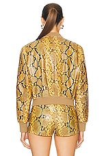 Isabel Marant Cerem Python Effect Leather Jacket in Natural, view 4, click to view large image.