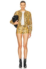 Isabel Marant Cerem Python Effect Leather Jacket in Natural, view 5, click to view large image.