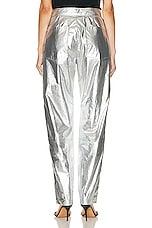 Isabel Marant Anea Coated Cotton Pant in Silver, view 3, click to view large image.