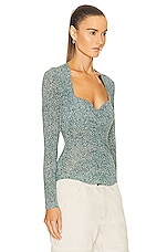 Isabel Marant Juny Long Sleeve Top in Teal, view 2, click to view large image.