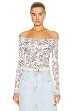 Isabel Marant Jiler Printed Top in White, view 1, click to view large image.
