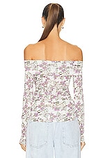 Isabel Marant Jiler Printed Top in White, view 3, click to view large image.