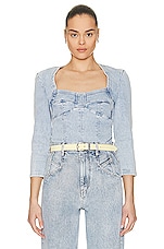 Isabel Marant Vanio Top in Light Blue, view 1, click to view large image.