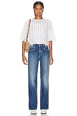 Isabel Marant Kory Embroidered Ramie Blouse in White, view 4, click to view large image.