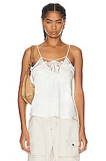 Isabel Marant Joys Lingerie Satin Top in Ecru, view 1, click to view large image.