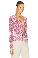 Isabel Marant Laura Fluid Jersey Top in Fuchsia, view 2, click to view large image.