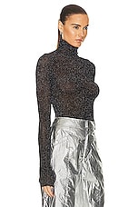 Isabel Marant Izzi Top in Black & Silver, view 2, click to view large image.