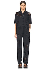 Isabel Marant Bilya Shirt in Faded Black, view 4, click to view large image.