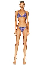 Isabel Marant Phili Bikini Bottom in Blue & Pink, view 4, click to view large image.