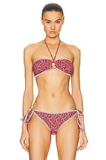 Isabel Marant Starnea Bikini Top in Cranberry, view 1, click to view large image.