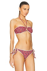 Isabel Marant Starnea Bikini Top in Cranberry, view 2, click to view large image.